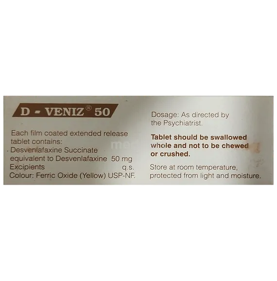 d veniz 50mg tablet 10's